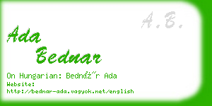 ada bednar business card